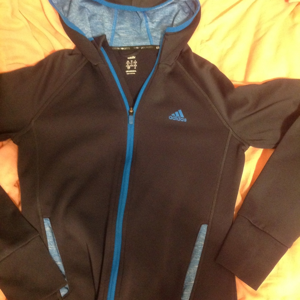 Adidas grey full zip hoodie size small